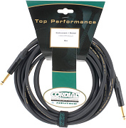 Cordial CSI 6 PP-GOLD инструментальный кабель моно-джек 6,3 мм/моно-джек 6,3 мм, разъемы Neutrik, 6,0 м, черный